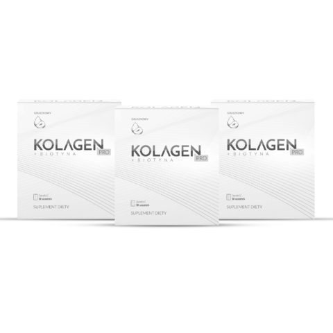 3 x Kolagen Pro naturalny, rybi. Stawy, włosy i paznokcie (3x30 saszetek, gruszkowy)