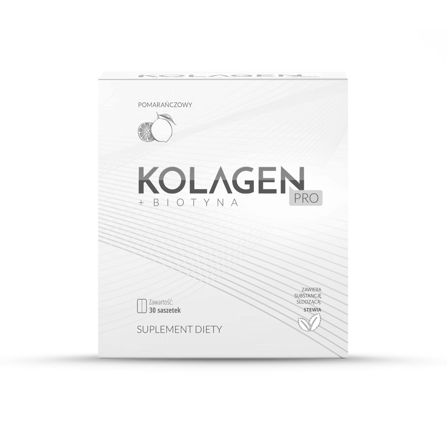 Kolagen Pro naturalny, rybi. Stawy, włosy i paznokcie (30 saszetek, pomarańczowy).