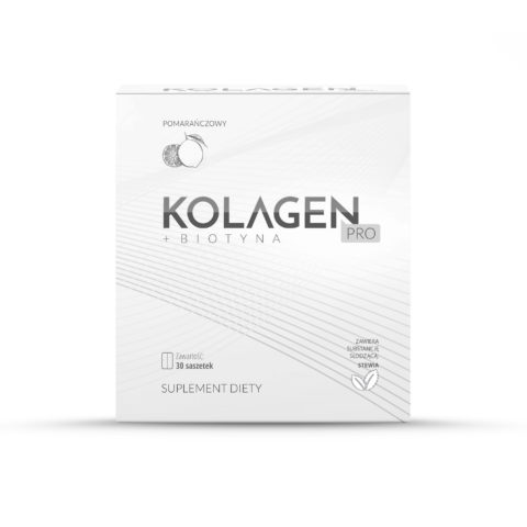 Kolagen Pro naturalny, rybi. Stawy, włosy i paznokcie (30 saszetek, pomarańczowy).