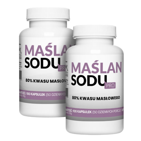 2x Maślan Sodu 80% 1000mg Kwas Masłowy 800mg 100 Vegekapsułek Megaporcja