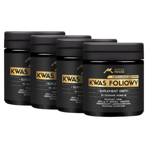 4x Kwas Foliowy MethyloFolian 5-MTHF aż 600mcg 150 tabletek Najlepsza Forma!