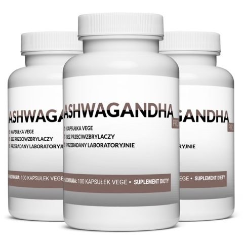 3x ASHWAGANDHA największa MEGA KAPSUŁKA 10mg witanolidów 100 vegekaps
