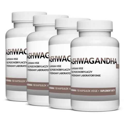 4x ASHWAGANDHA największa MEGA KAPSUŁKA 10mg witanolidów 100 vegekaps