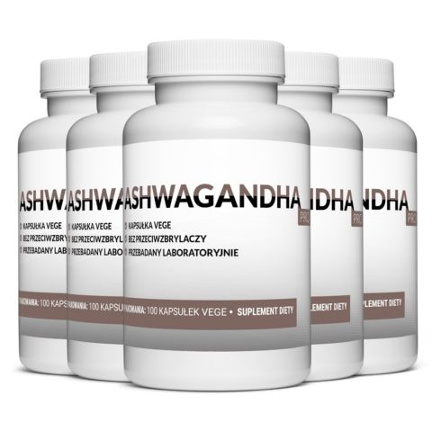 5x ASHWAGANDHA największa MEGA KAPSUŁKA 10mg witanolidów 100 vegekaps